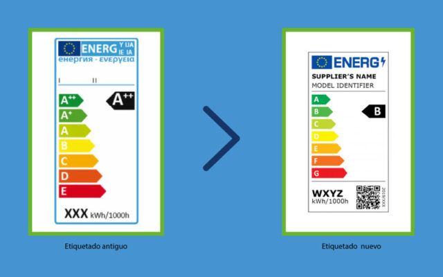 Tarjeta energética nueva y antigua