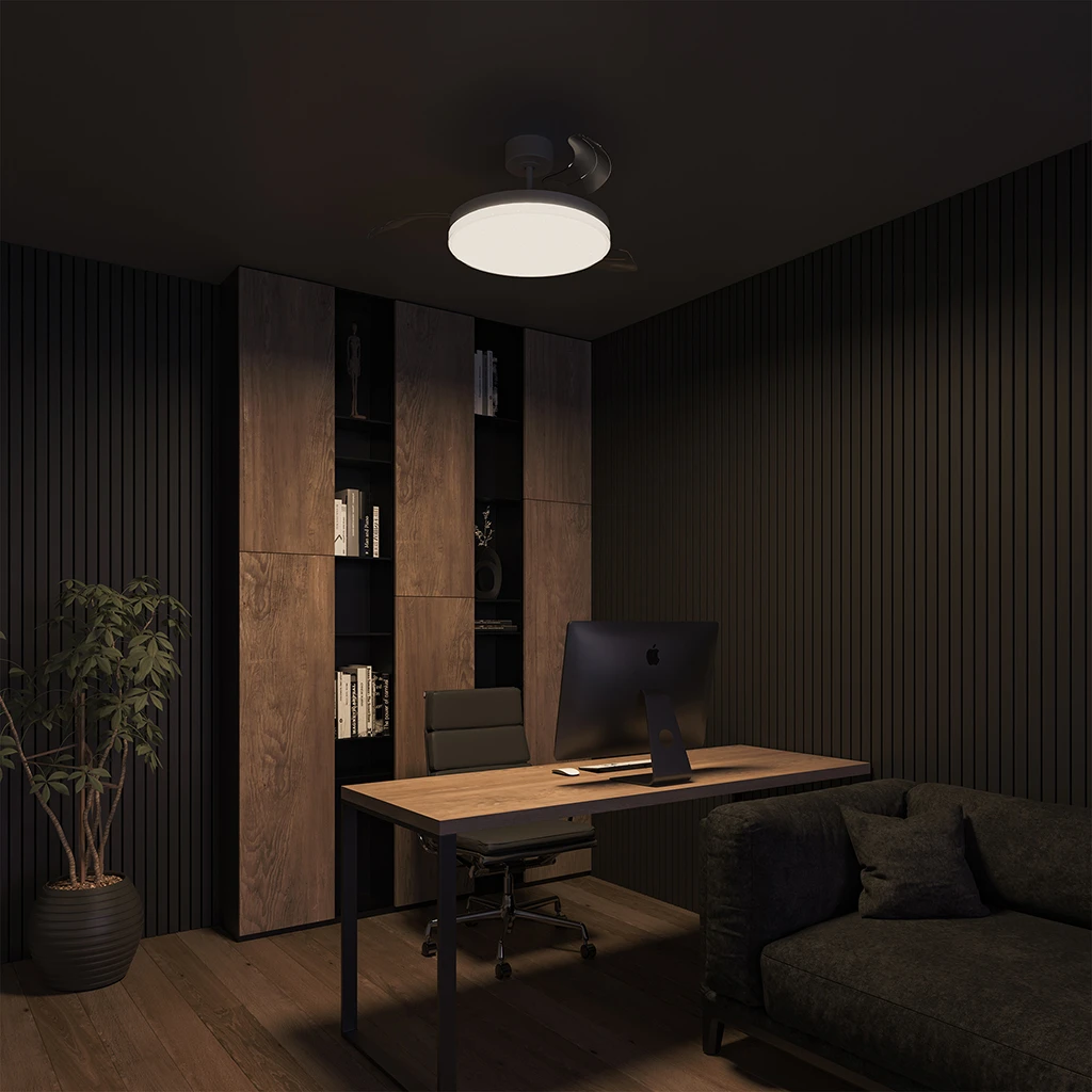 Ventilador AUSTIN ambiente luz neutra tenue