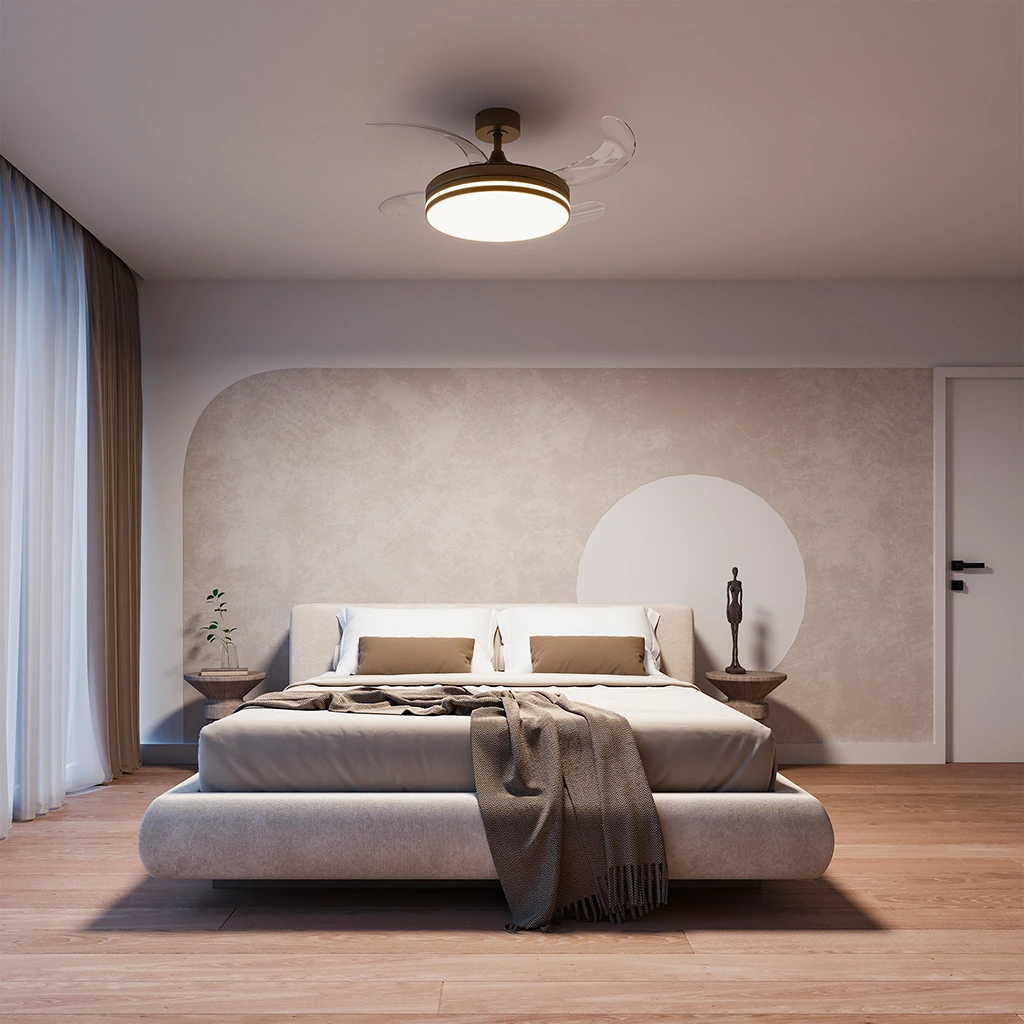 Ventilador OLIVER M BRONCE foto ambiente luz fria