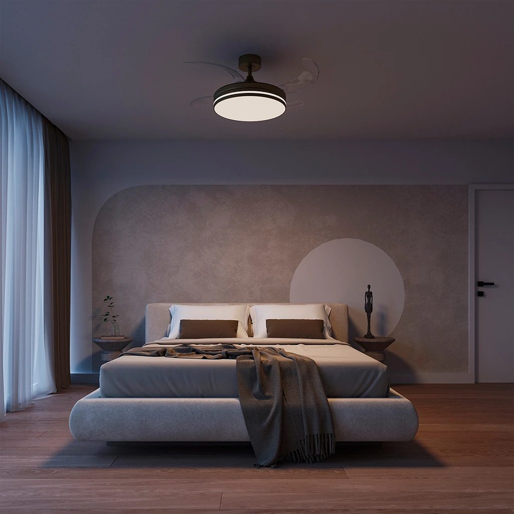 Ventilador OLIVER M BRONCE foto ambiente luz neutra tenue